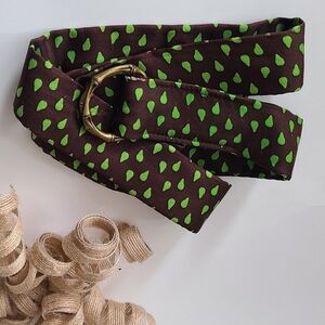 J. Crew 100% Silk‎ belt Brown green size s m